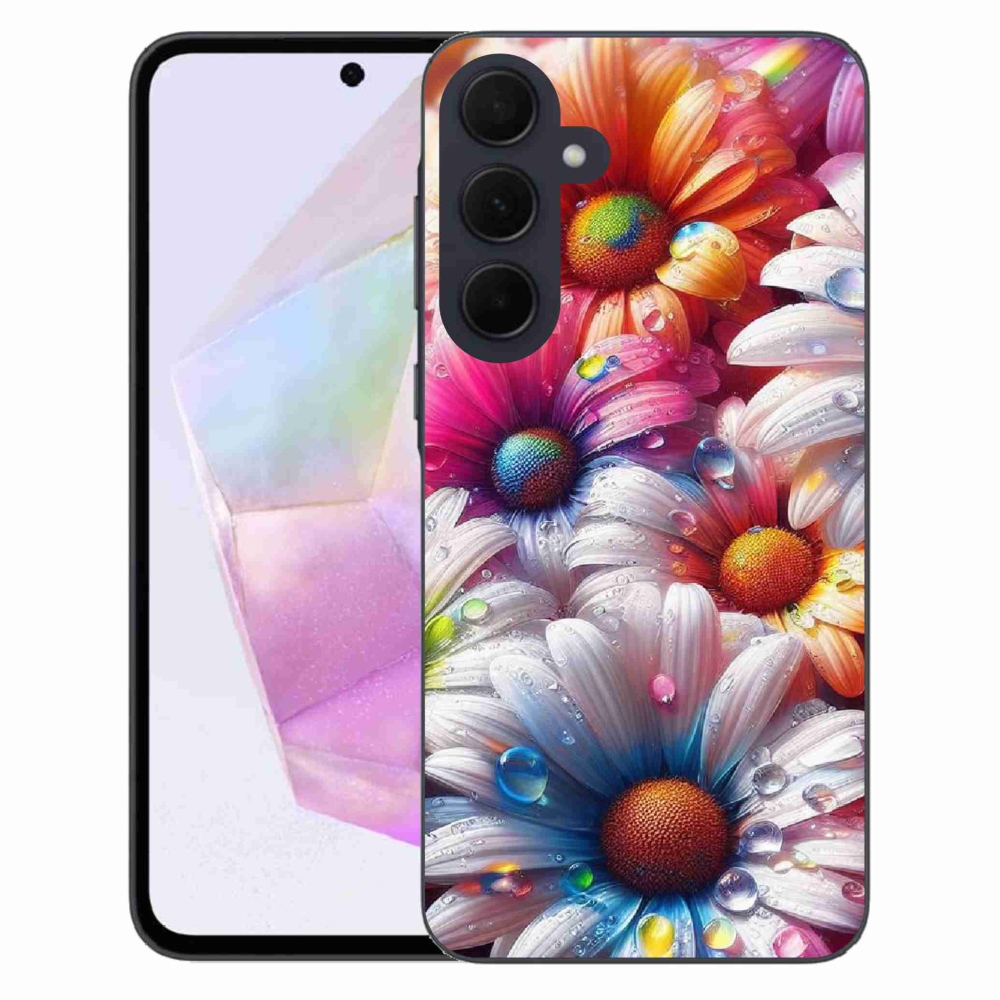 Zselés borítás mmCase Samsung Galaxy A35 5G - színes margarétákhoz