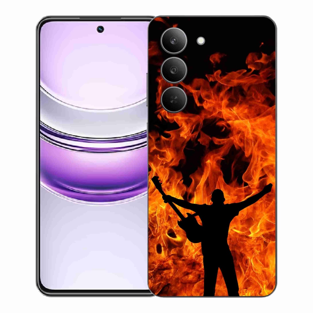 Gél borító mmCase a Realme 14x 5G számára - zenész és tűz