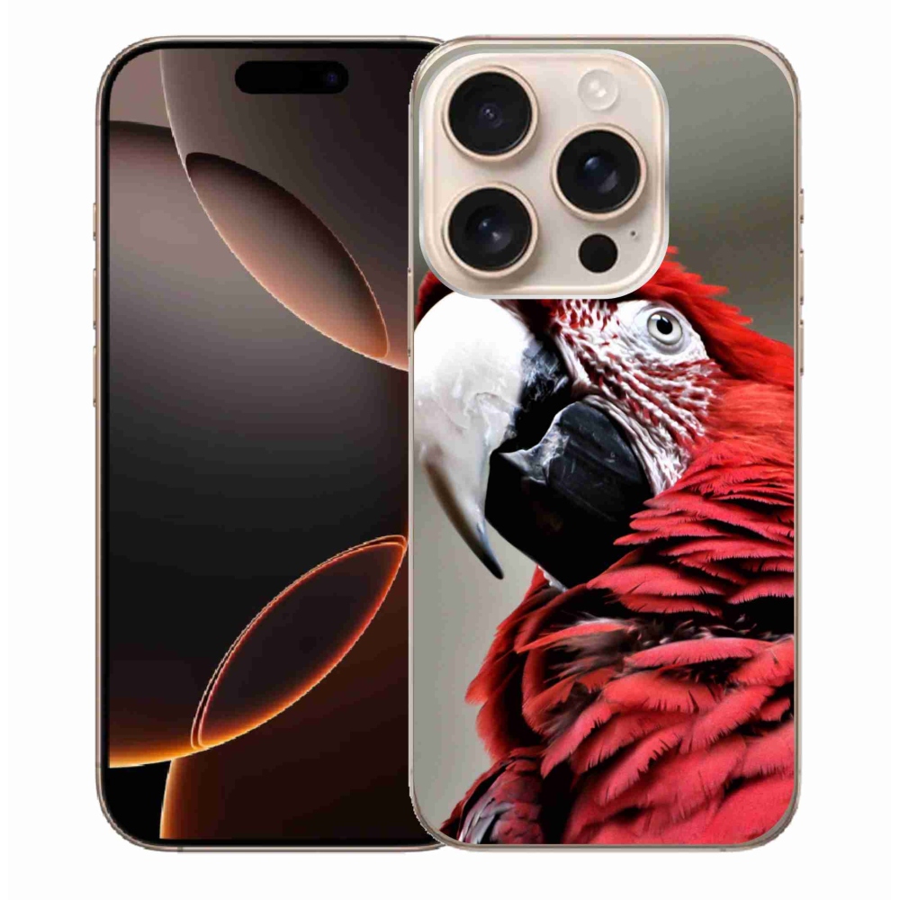Gél tok mmCase iPhone 16 Pro Max készülékhez - papagáj ara piros