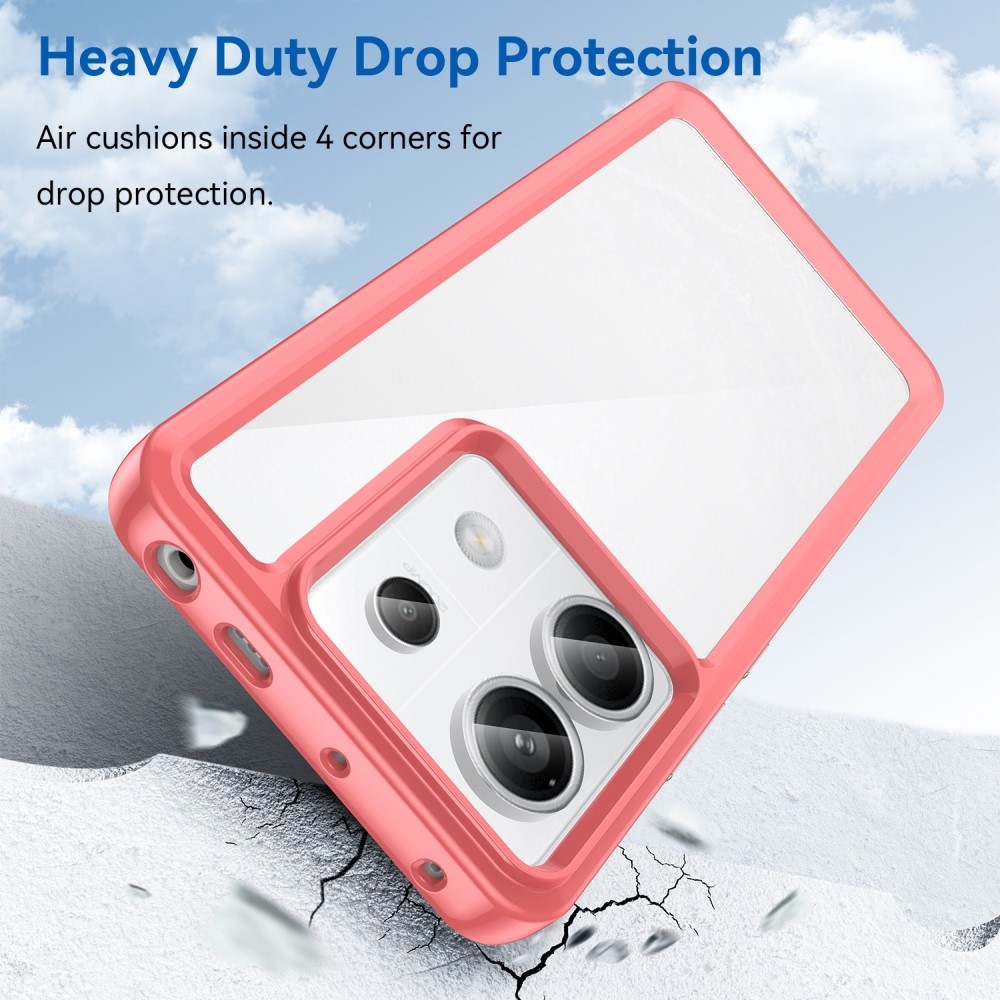 Gél tok kemény hátlappal a Xiaomi Redmi Note 13 Pro 5G/Poco X6 5G számára - piros