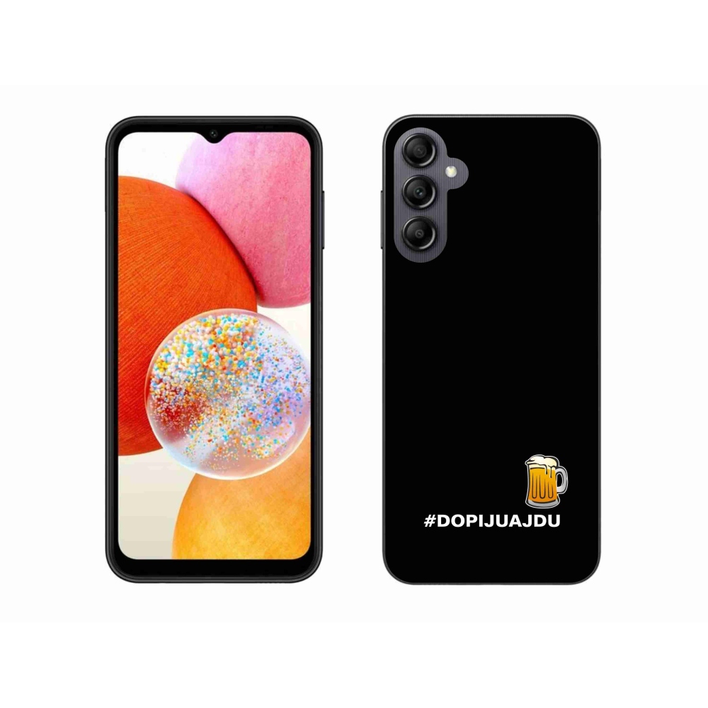 Gél borítás mmCase Samsung Galaxy A14 4G/5G - sör motívum 1 fekete háttér