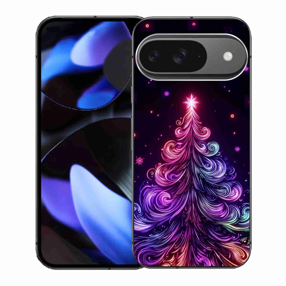 Gél borítás mmCase a Google Pixel 9/9 Pro számára - neon karácsonyfa 1