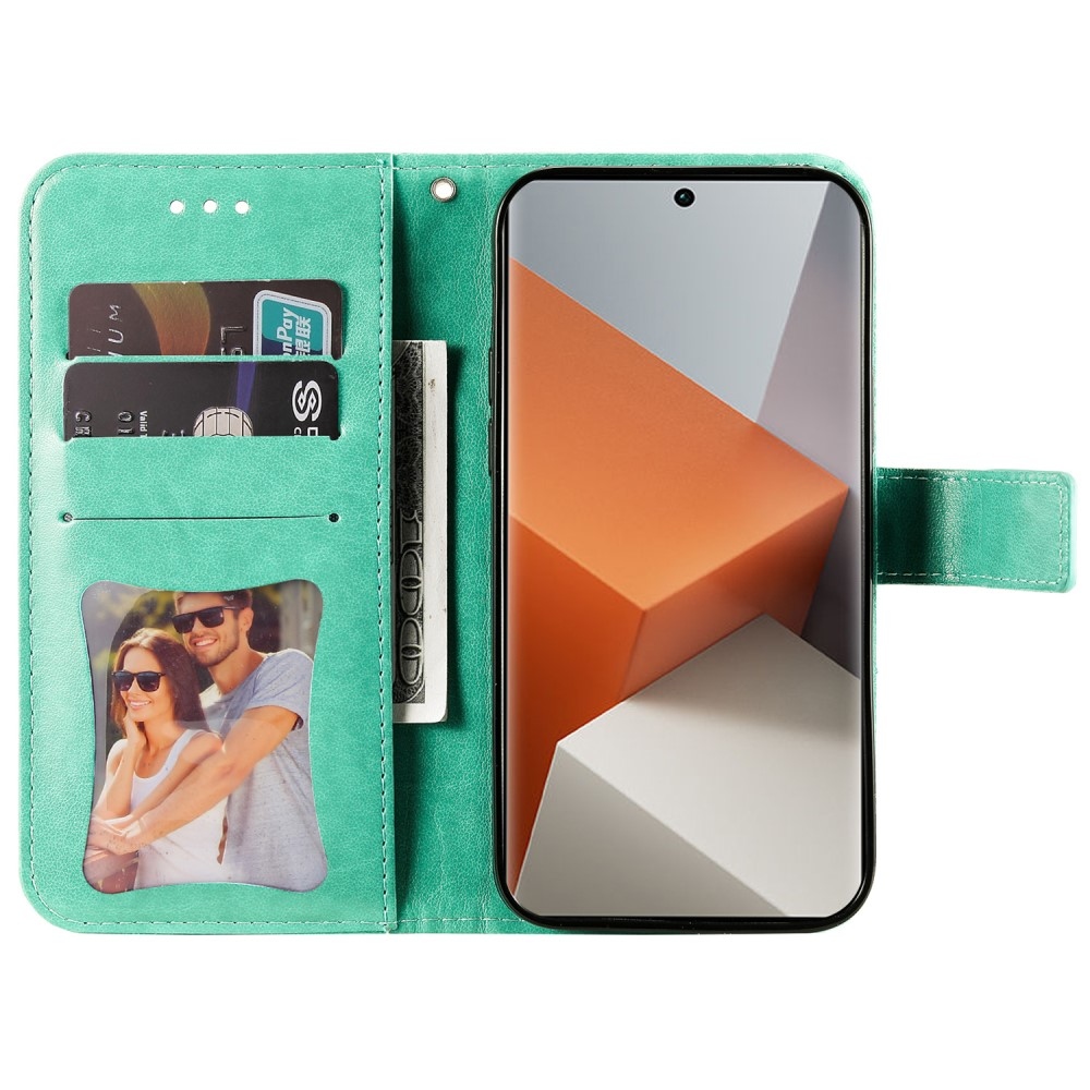 Mandala könyv tok a Xiaomi Redmi Note 13 Pro+ 5G számára - teal színű
