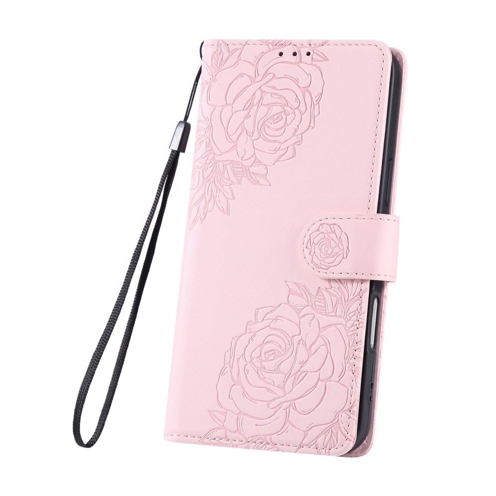 Rózsaszín könyv tok a Xiaomi Poco M7 Pro 5G/Note 14 5G számára - rózsa arany