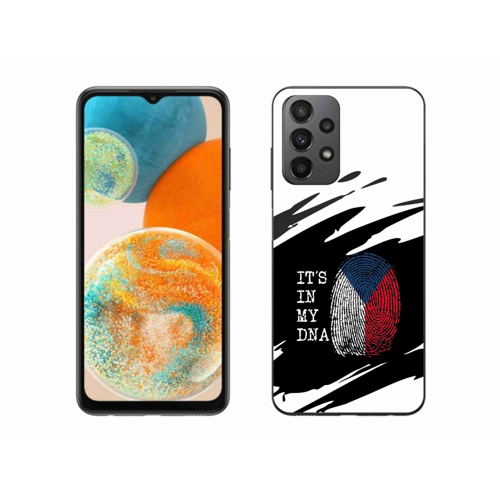 Gél borító mmCase Samsung Galaxy A23 4G/5G - zászlós ujjlenyomat fekete és fehér háttérrel