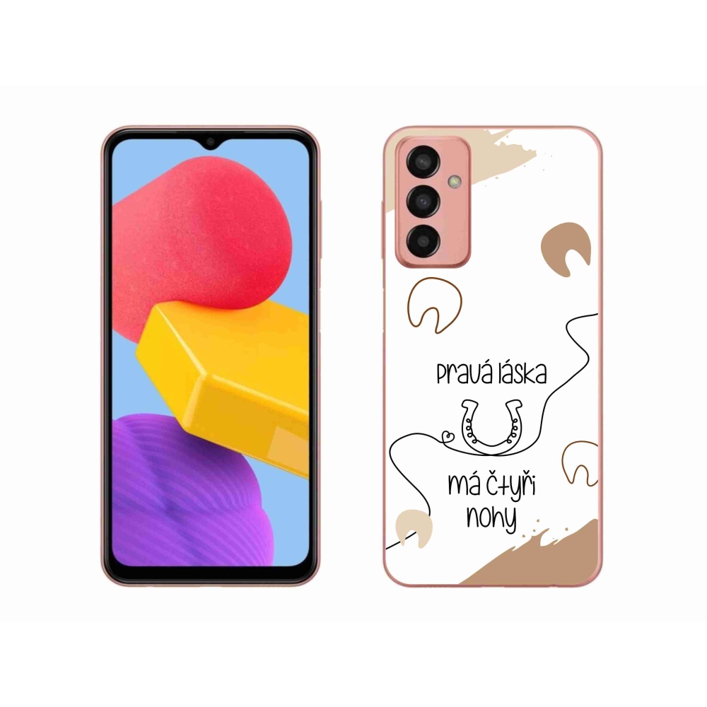 Gél borító mmCase Samsung Galaxy M13 készülékhez - ló motívum fehér háttérrel