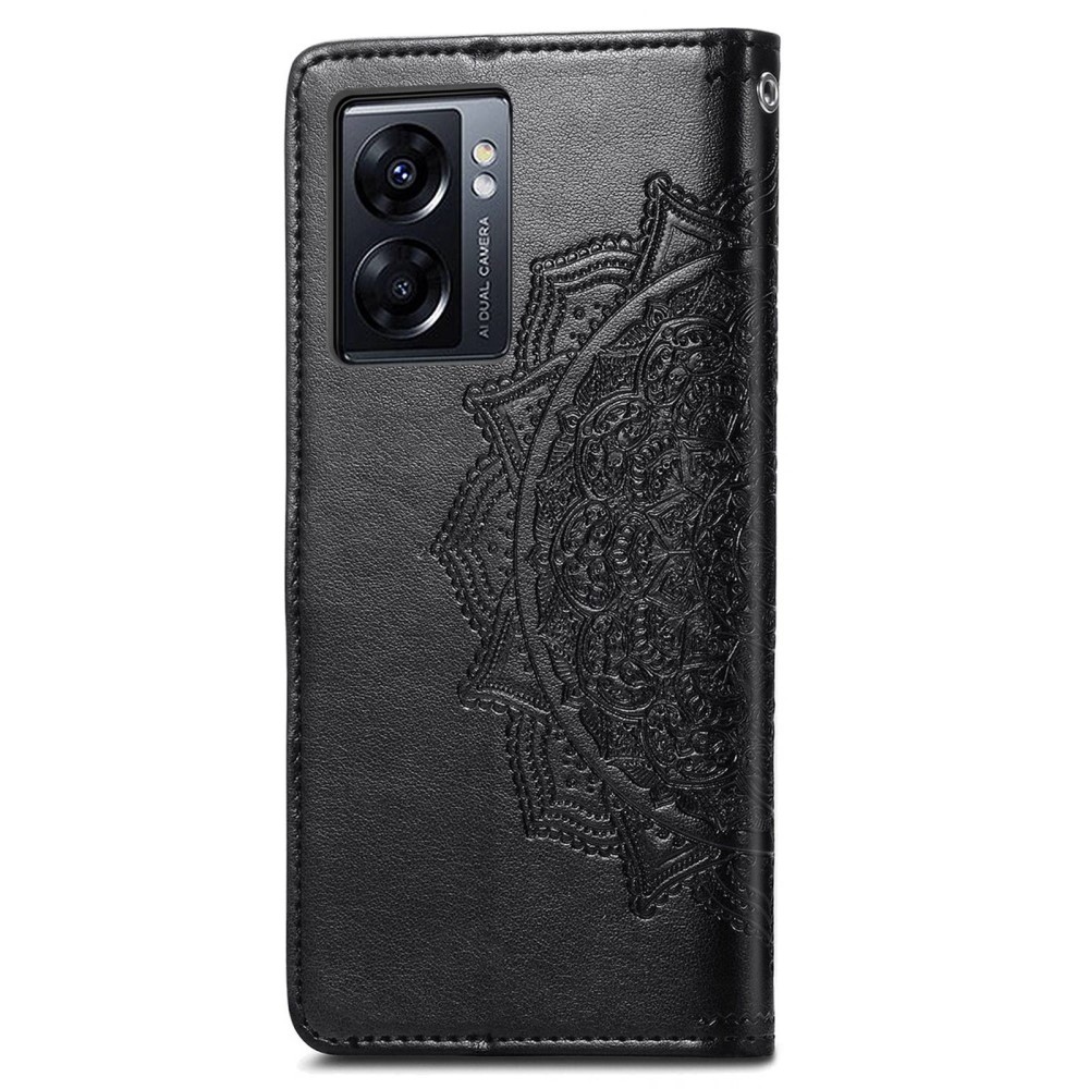 Mandala könyvtáska a Realme Narzo 50 készülékhez - fekete