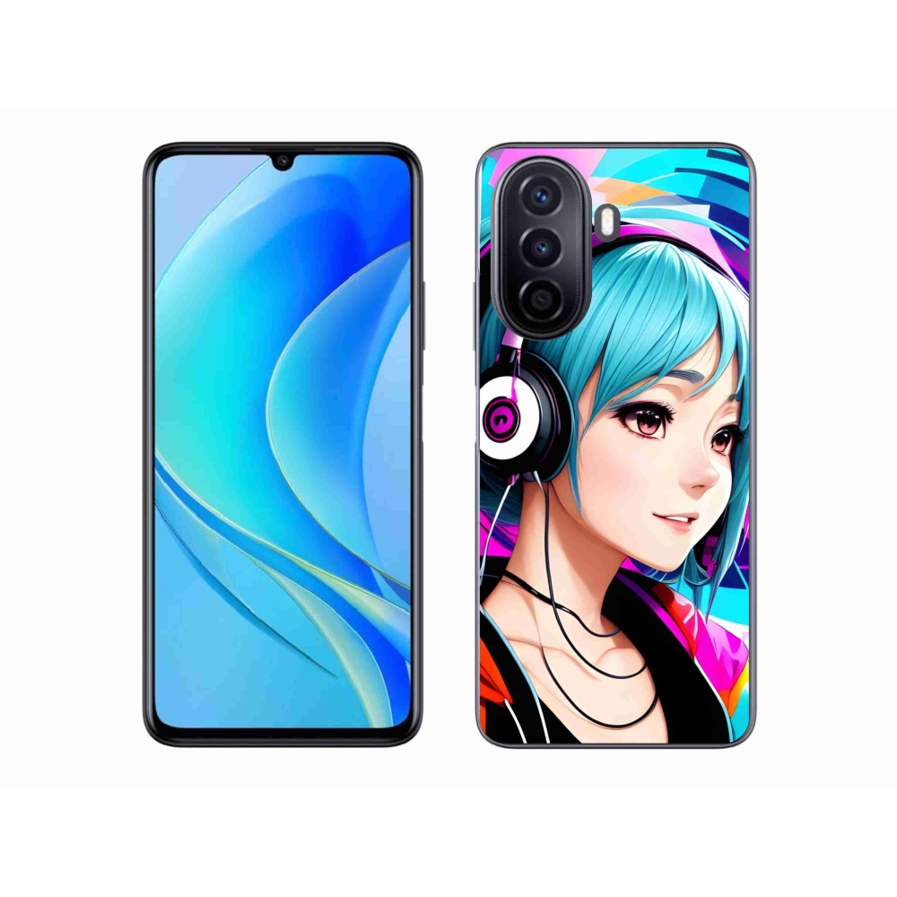 Gél borító mmCase a Huawei Nova Y70-en - lány fejhallgatóval