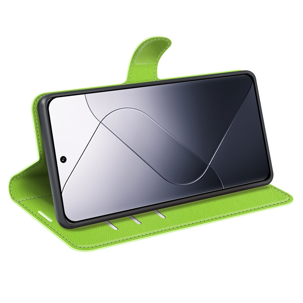 Litchi könyv tok a Xiaomi 14-hez - zöld