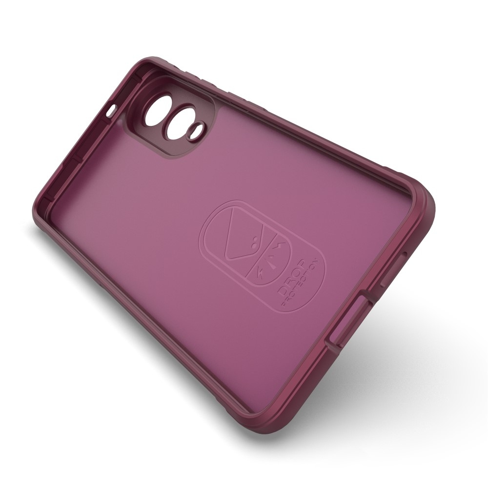 Rugg tartós zselés tok Samsung Galaxy S25 Edge készülékhez - bordó színben