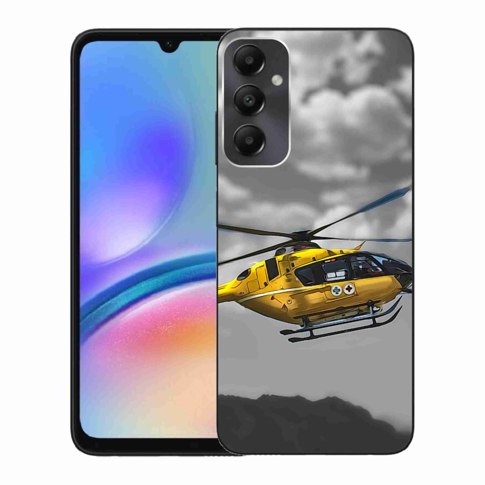 Gél védőhuzat mmCase Samsung Galaxy A05s készülékhez - sárga helikopter