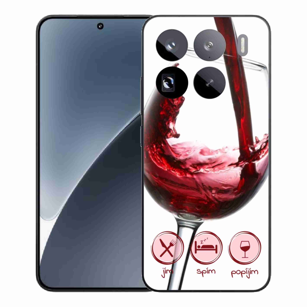 Gél borítás mmCase a Xiaomi 15 Pro-hoz - borospohár piros