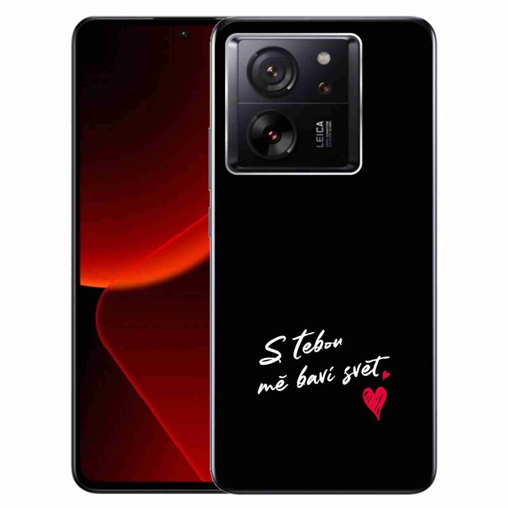 Gél borítás mmCase a Xiaomi 13T/13T Pro készülékhez - szerelmes szöveg 1 fekete háttér