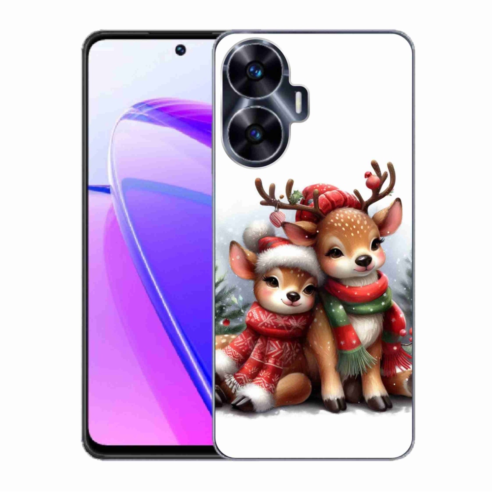 Gél borítás mmCase a Realme C55 készülékhez - karácsonyi rénszarvas