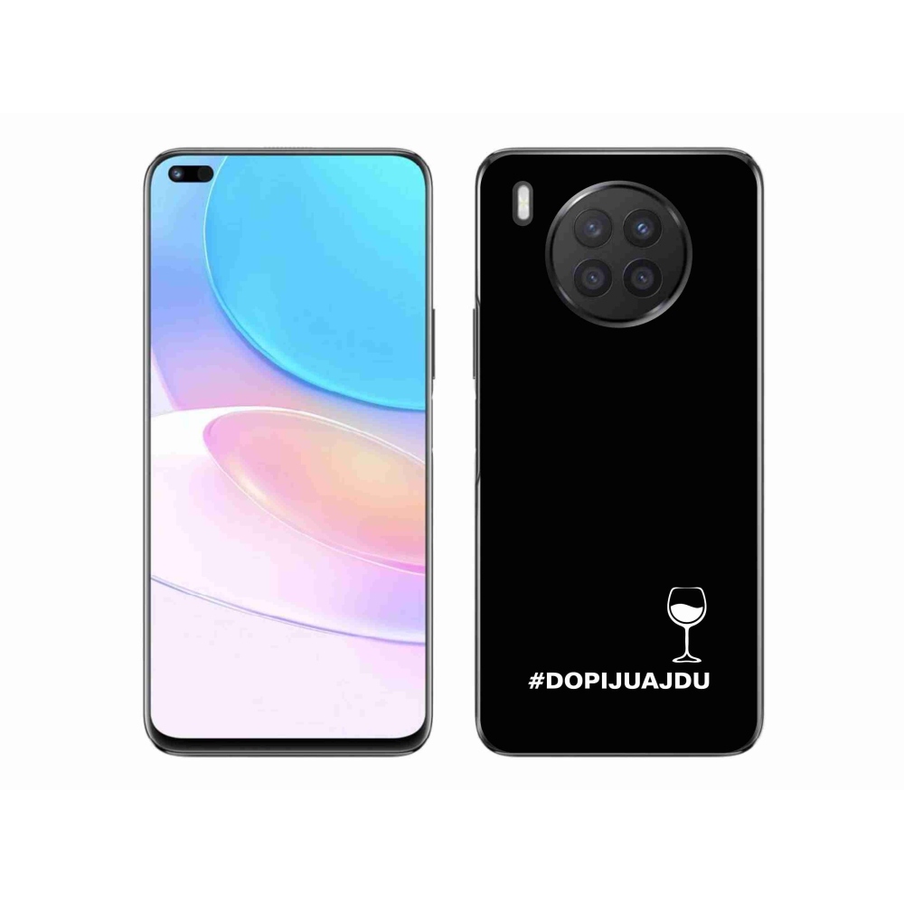 Gél borítás mmCase a Huawei Nova 8i készülékhez - bor motívum fekete háttérrel