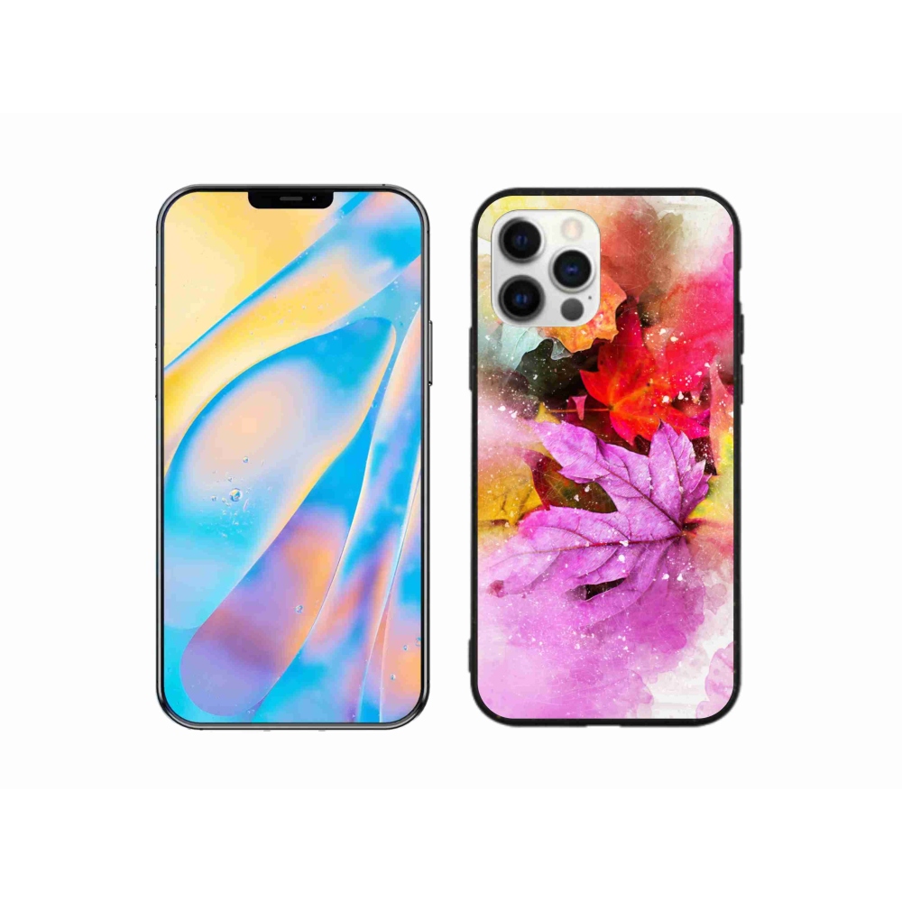Zselés borítás mmCase iPhone 12 Pro készülékhez - színes levelek