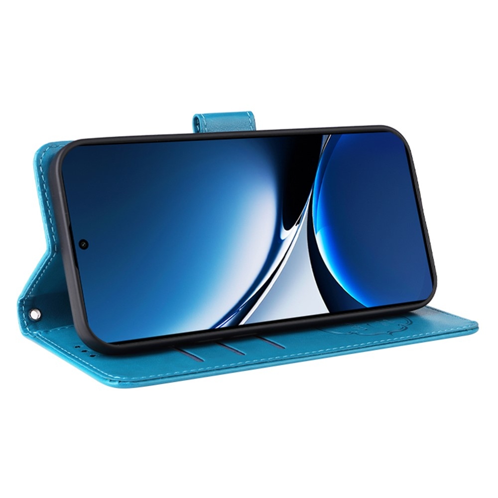 Virágos könyv tok a Xiaomi Poco X7 Pro 5G számára - kék