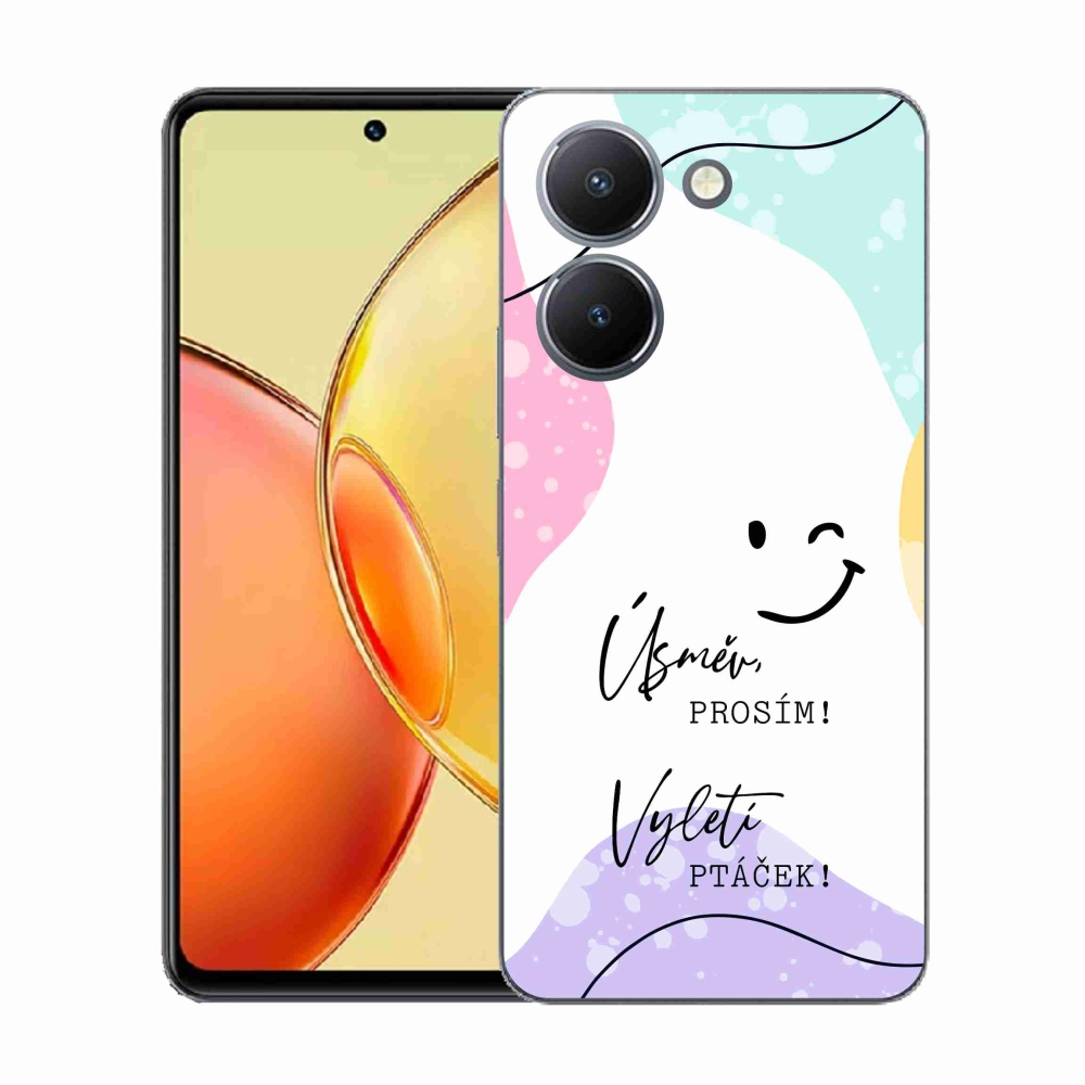 Gél borító mmCase a Vivo Y36-hoz - vicces szöveg 4 fehér háttérrel