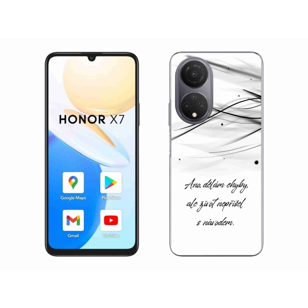 Zselés borítás mmCase a Honor X7 készülékhez - idézet fehér háttérrel