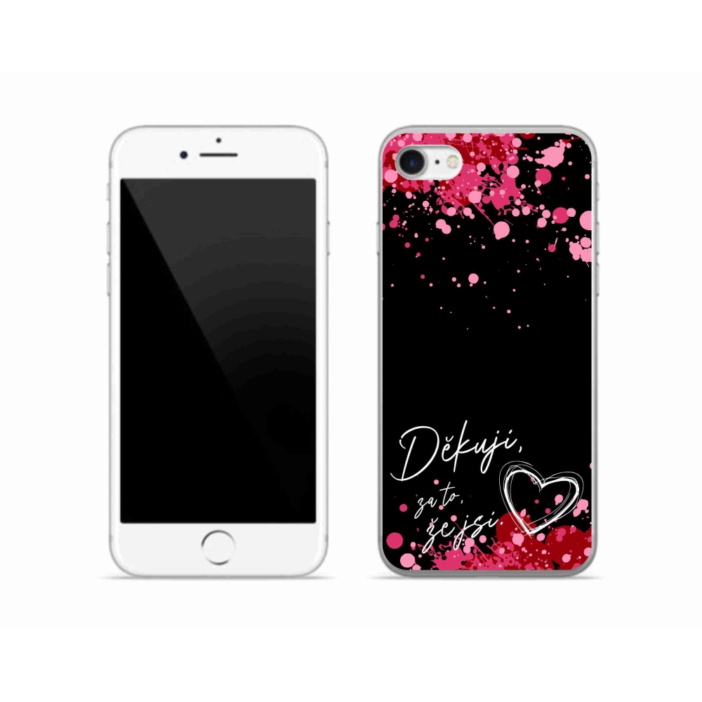 Zselés borítás mmCase iPhone SE (2022) - text in love 2 fekete háttér