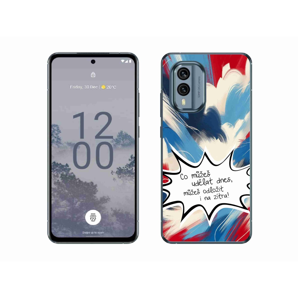 Zselés borító mmCase a Nokia X30 5G készülékhez - vicces szöveg 9 fehér háttér