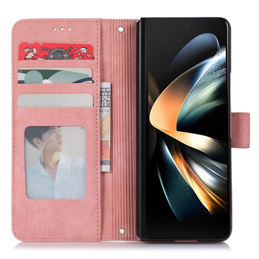 Tárcás könyvtáska Samsung Galaxy Z Fold5 5G - rózsa arany