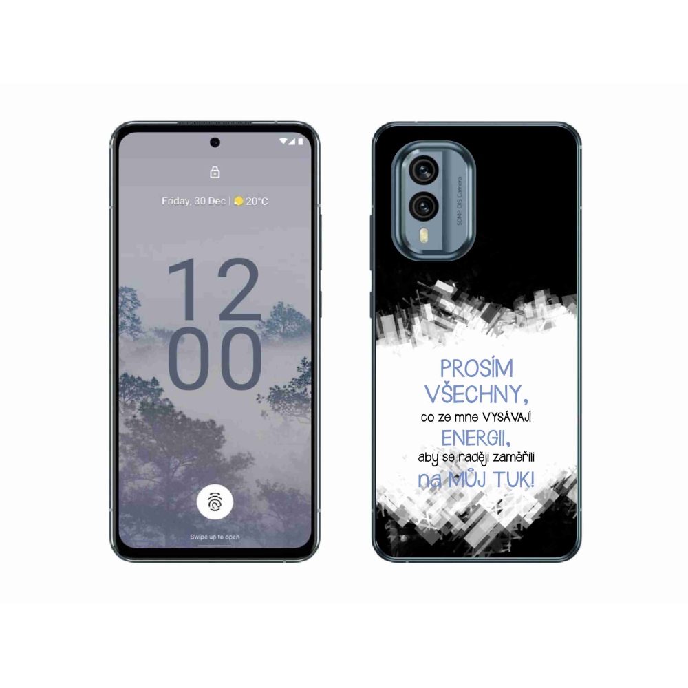 Zselés borító mmCase a Nokia X30 5G készülékhez - vicces szöveg 1 kék