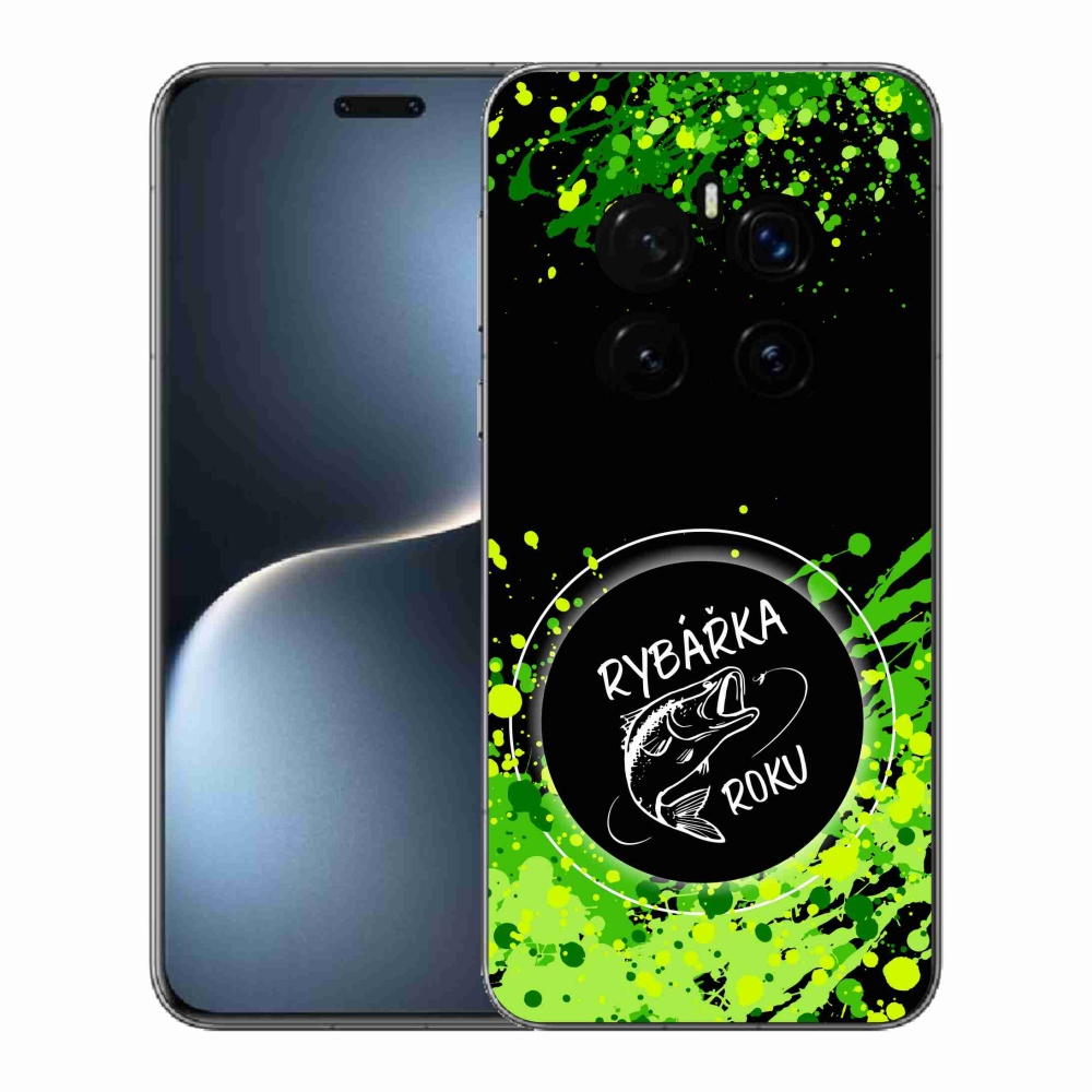 Gél borító mmCase a Honor Magic 7 Pro 5G számára - az év horgásza fekete háttérrel