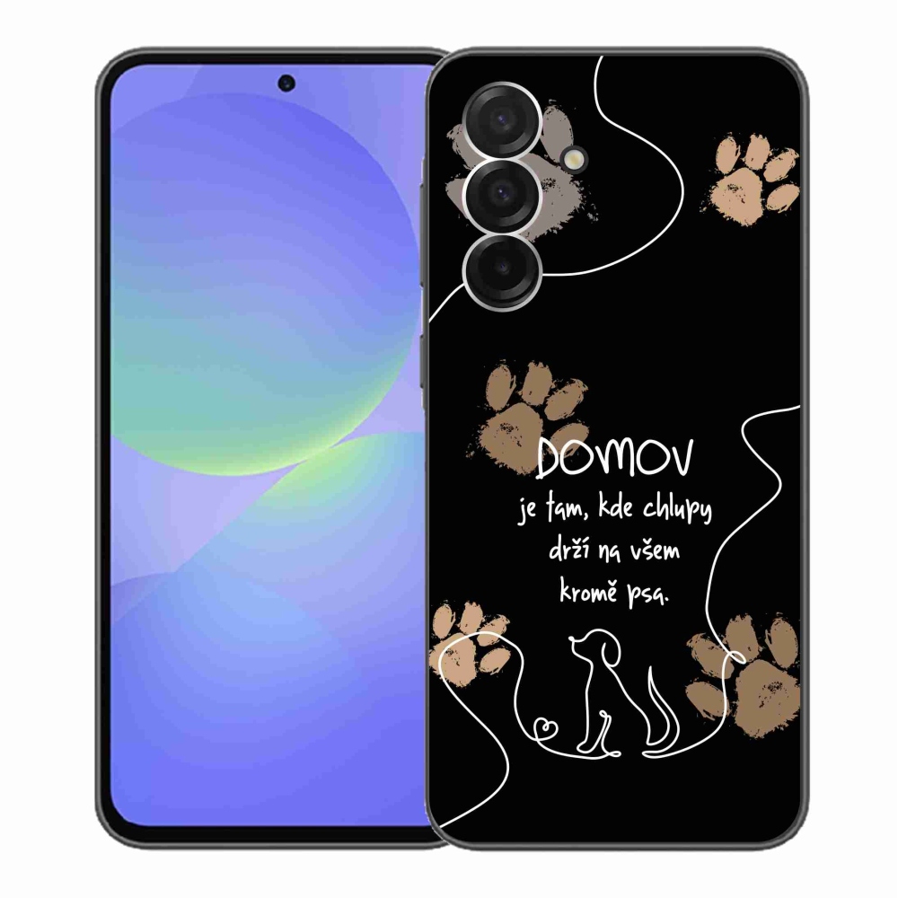 Gél borítás mmCase Samsung Galaxy A36 5G - kutya motívum fekete háttérrel