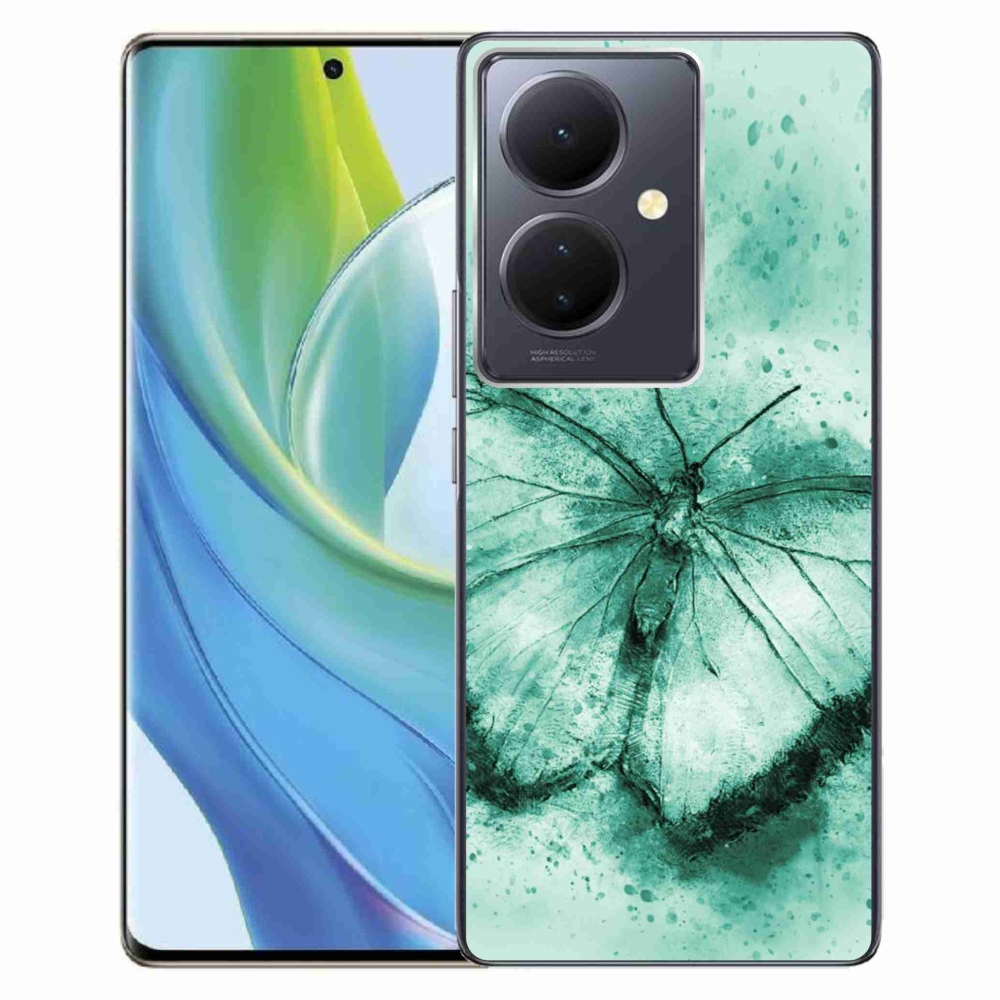 Gél tok mmCase a Vivo V29 Lite 5G-hez - zöld pillangó