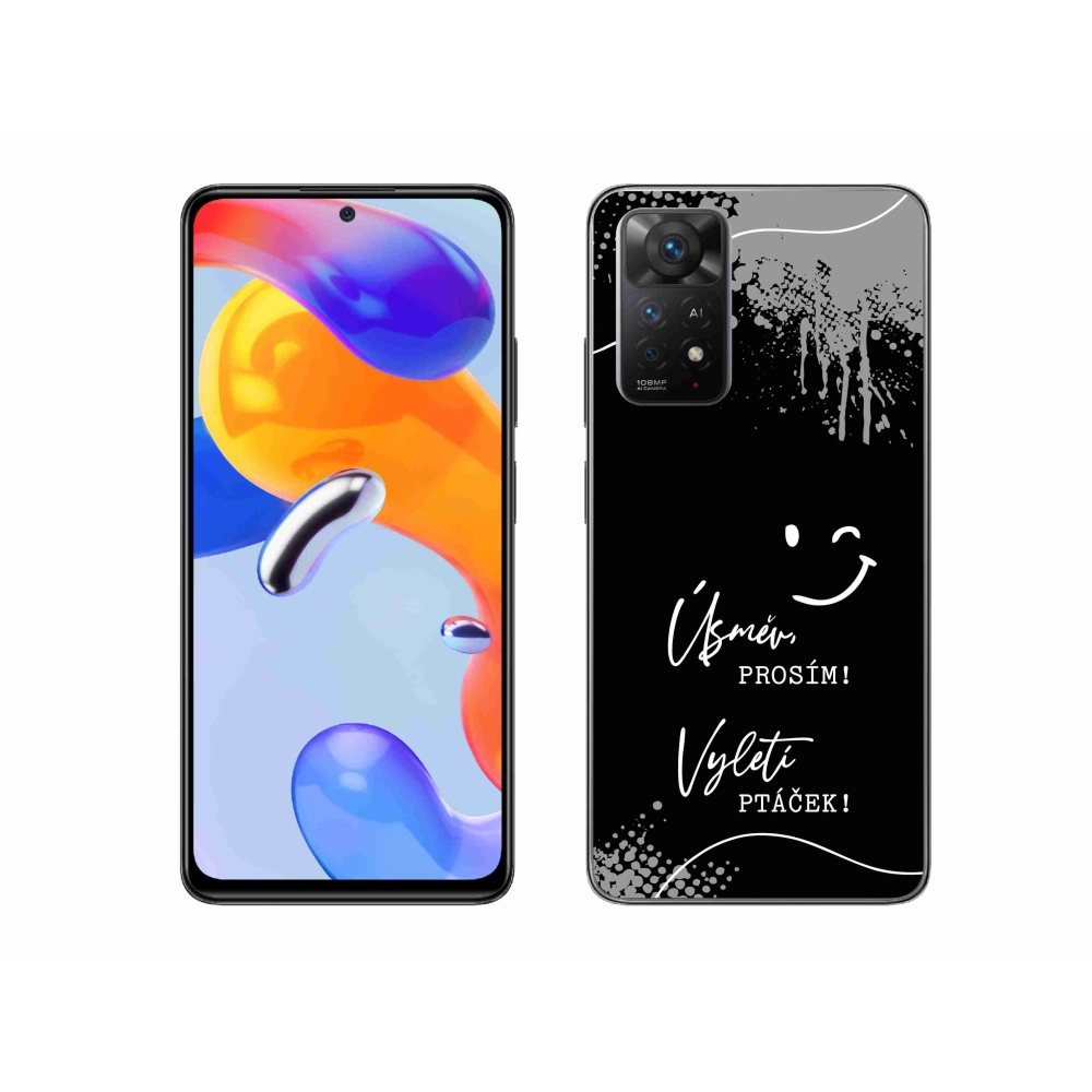 Gél borító mmCase a Xiaomi Redmi Note 11 Pro 4G/5G-hez - vicces szöveg 4 fekete háttérrel