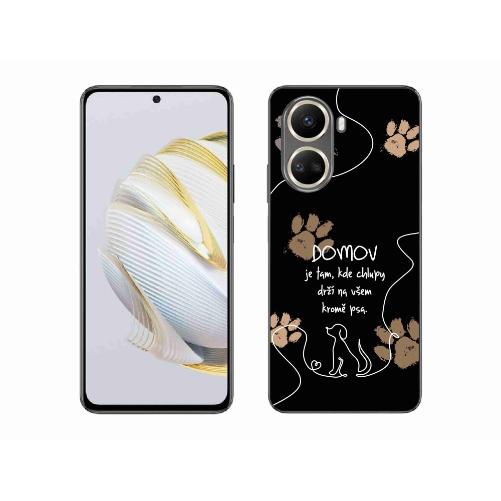 Gél borító mmCase a Huawei Nova 10 SE-hez - kutya motívum fekete háttérrel