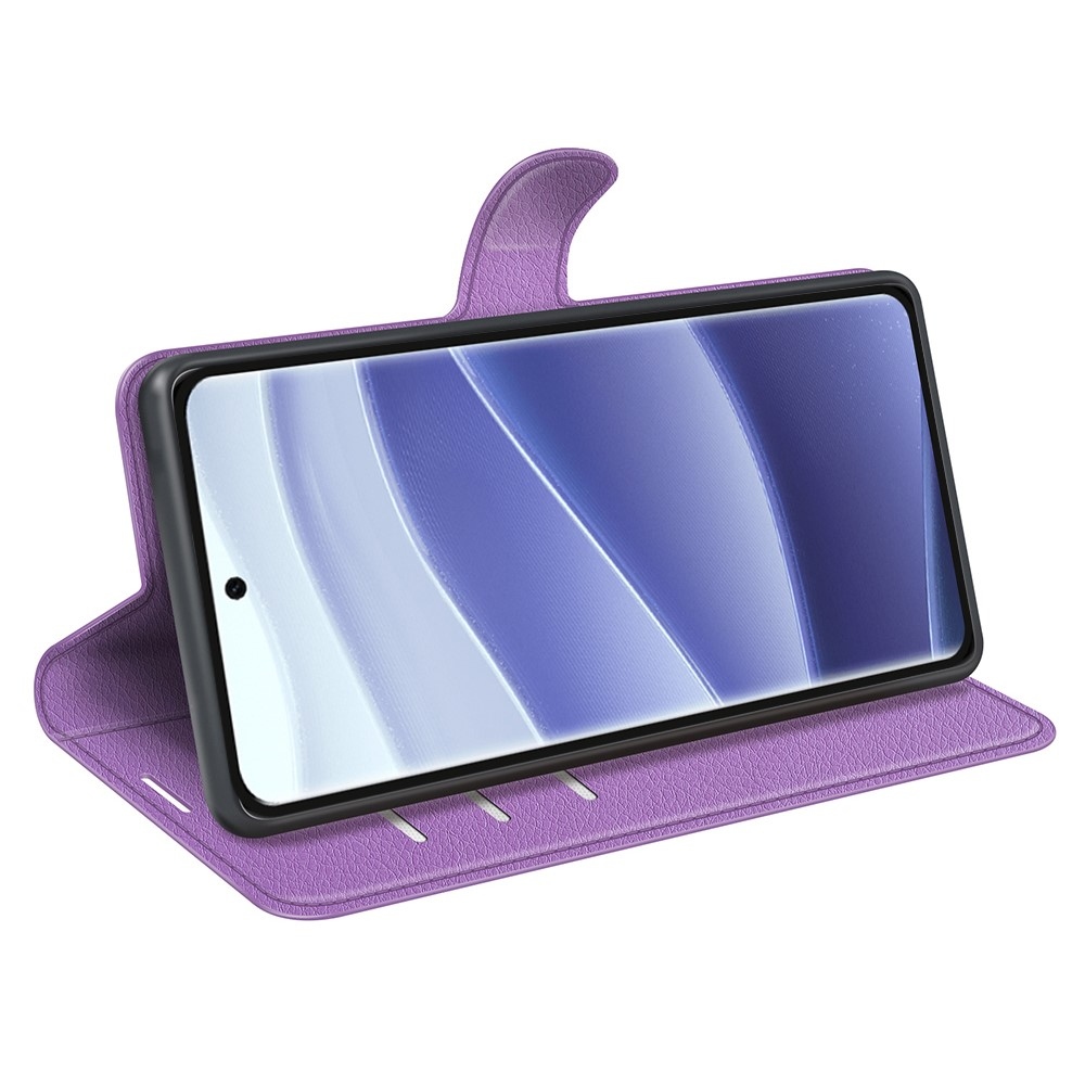 Litchi könyv tok a Xiaomi Redmi Note 14 Pro 5G/Poco X7 5G számára - lila