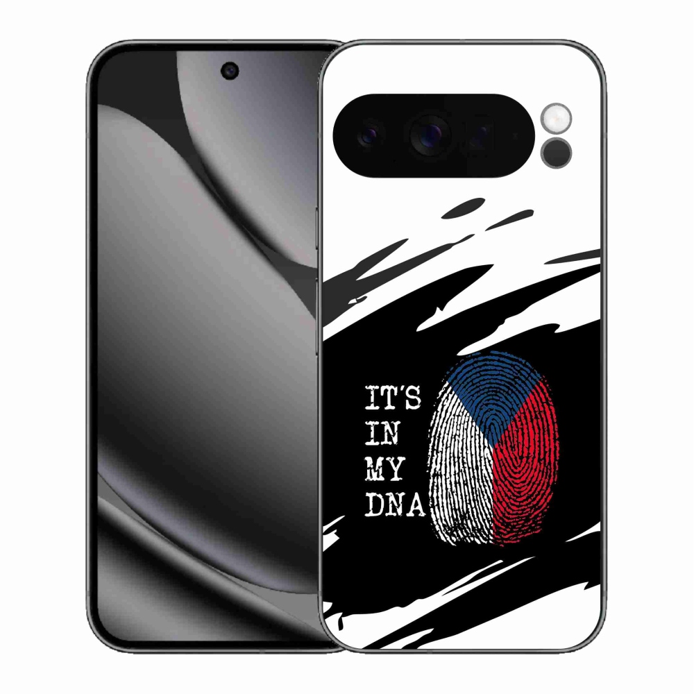 Zselés borítás mmCase a Google Pixel 10 Pro XL-hez - zászlós ujjlenyomat fekete és fehér háttérrel