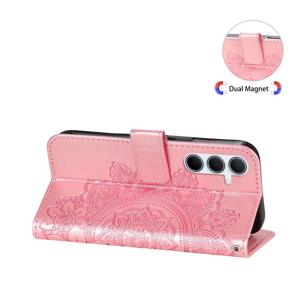Mandala könyvtáska Samsung Galaxy A36 5G - rózsaszínű
