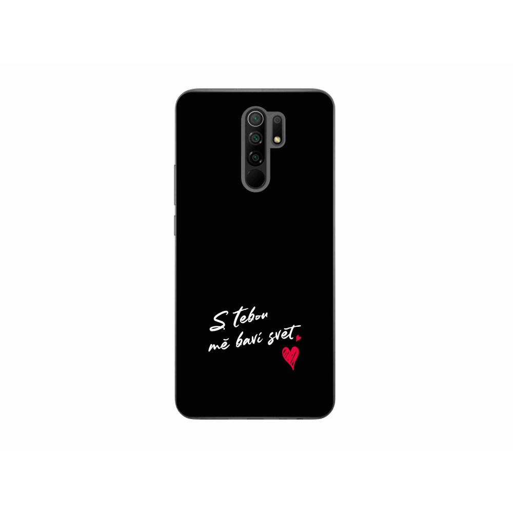 Gél borító mmCase a Xiaomi Redmi 9-hez - szerelmes szöveg 1 fekete háttér