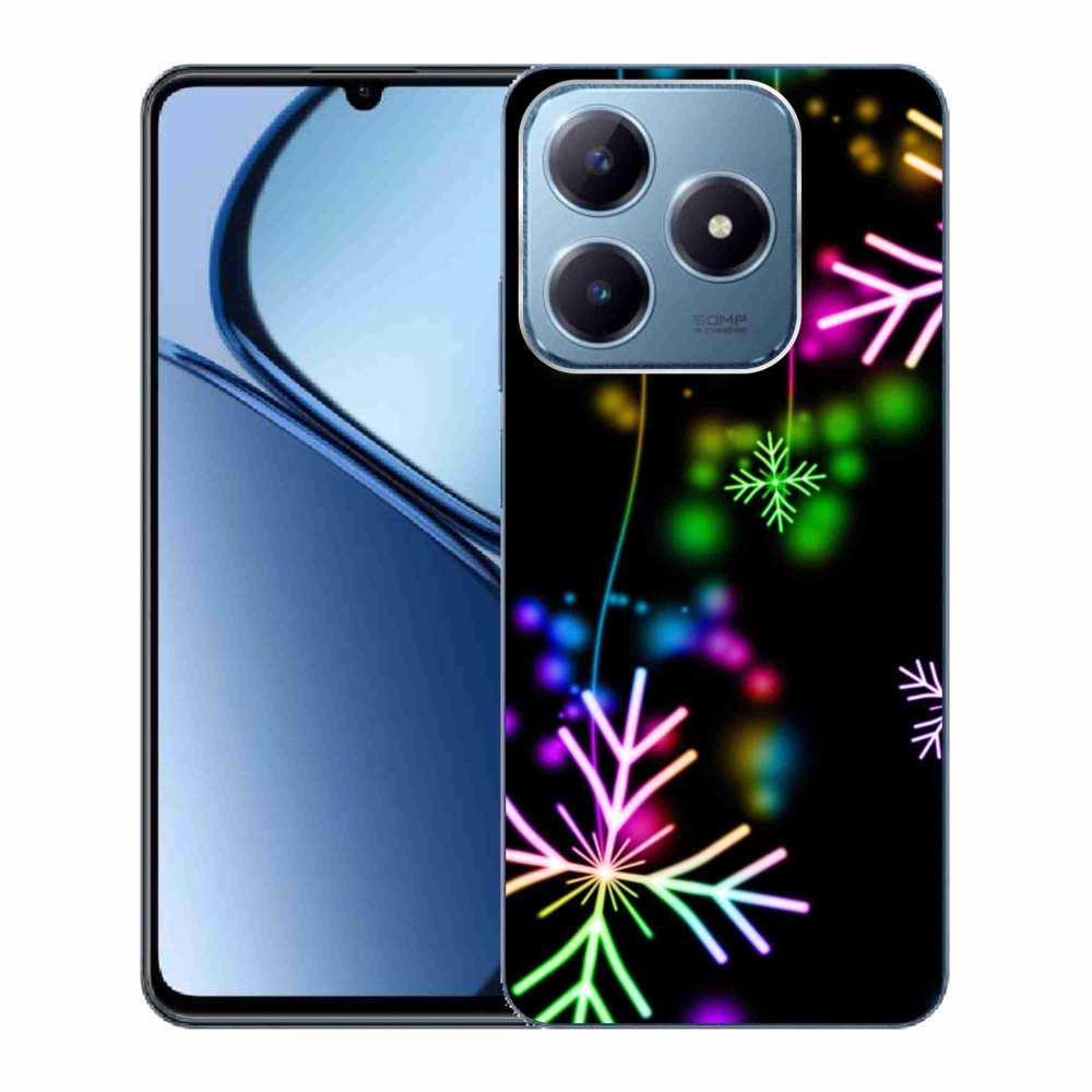 Gél borítás mmCase a Realme C63 készülékhez - színes pelyhekkel