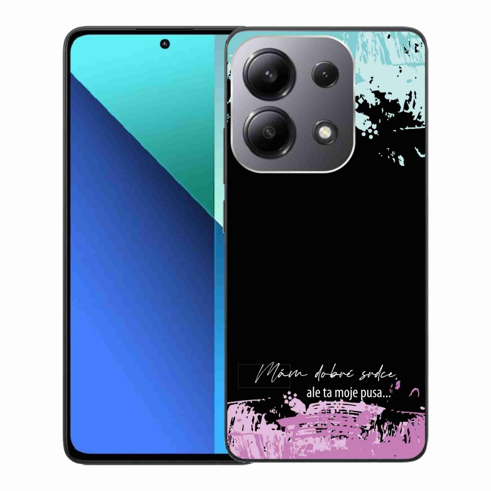 Gél borító mmCase a Xiaomi Redmi Note 13-hoz - vicces szöveg 3 fekete háttérrel