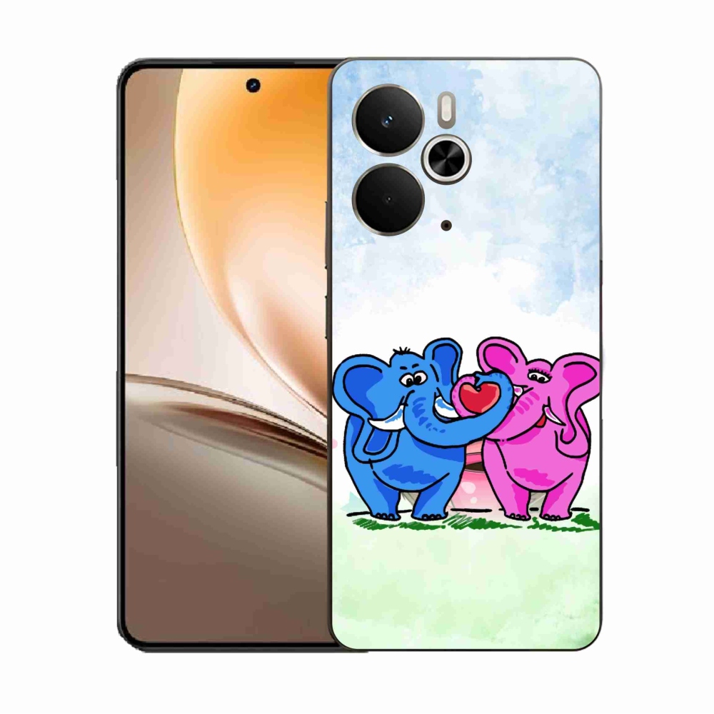 Gél borítás mmCase a Realme 14 5G/14T 5G-hez - szerelmes elefántok