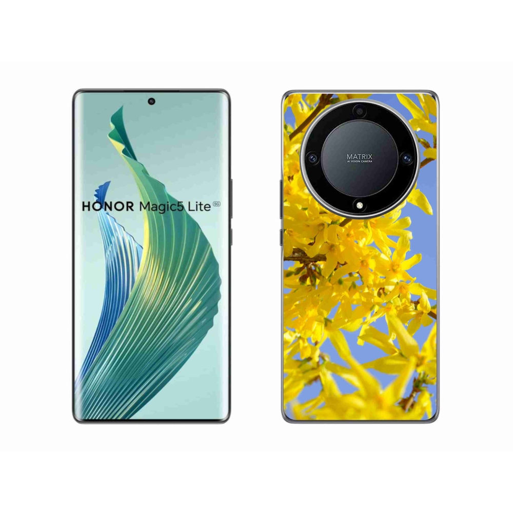 Gél borító mmCase a Honor Magic 5 Lite 5G készülékhez - sárga virágok