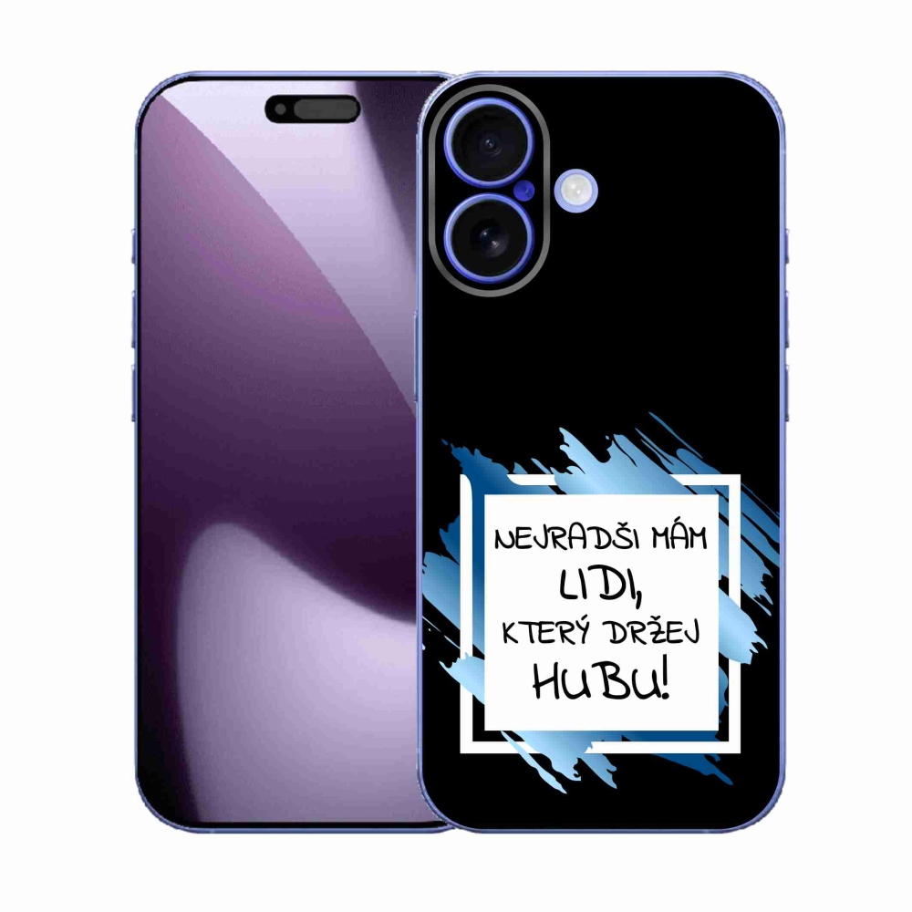 Gél borító mmCase iPhone 17 készülékhez - vicces szöveg 7 fehér és fekete háttérrel