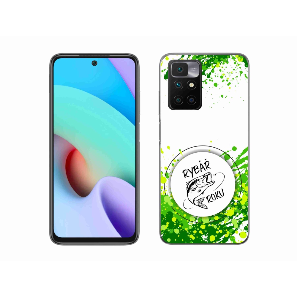 Gél borító mmCase a Xiaomi Redmi 10/Redmi 10 (2022) - az év halászának fehér háttere