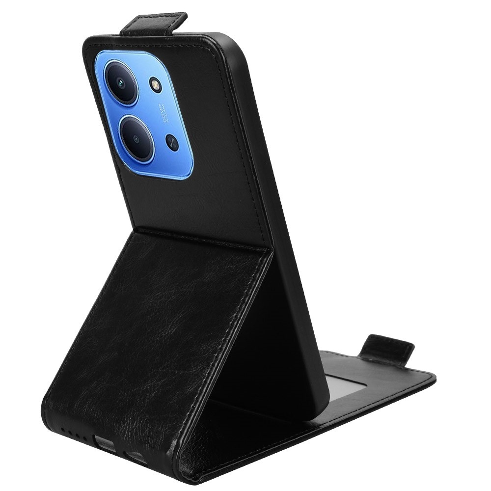 Vert flip tok Xiaomi Redmi 15C 4G (171mm)/Poco C85 4G (171mm) - fekete