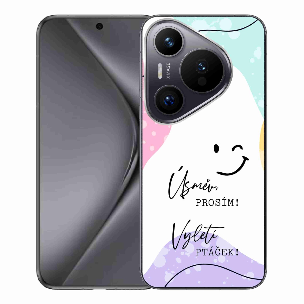 Gél borító mmCase a Huawei Pura 70 Pro készülékhez - vicces szöveg 4 fehér háttérrel