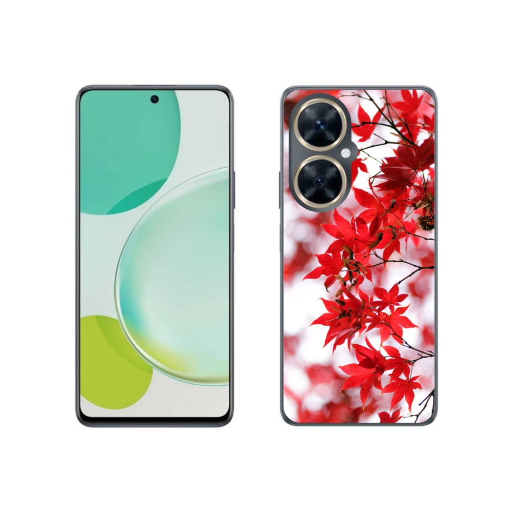 Gél borító mmCase a Huawei Nova 11i készülékhez - piros levelek