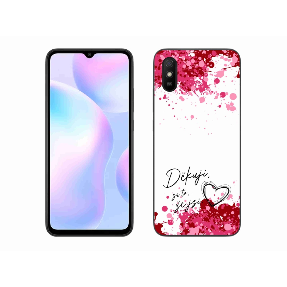 Gél borító mmCase a Xiaomi Redmi 9AT - szerelem szöveg 2 fehér háttérrel