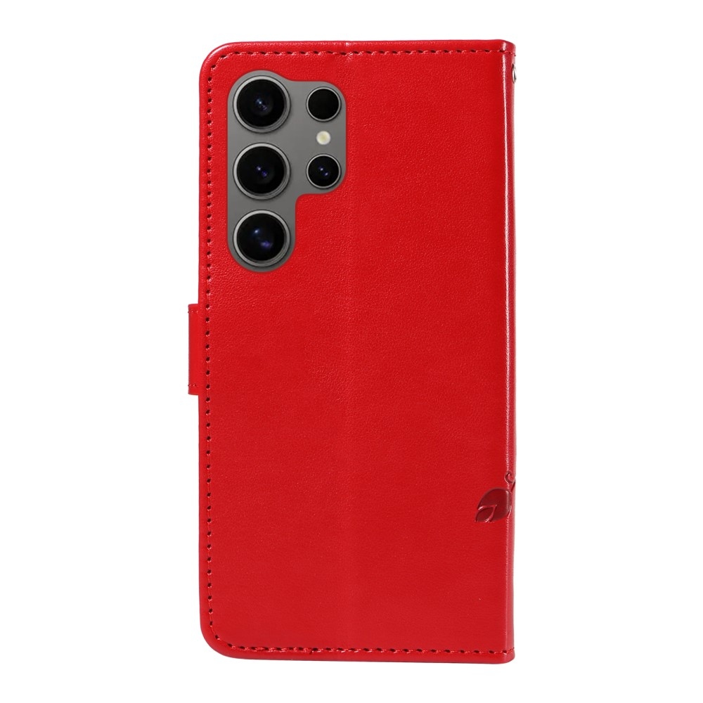 Pillangók könyv tok Samsung Galaxy S25 Ultra készülékhez - piros