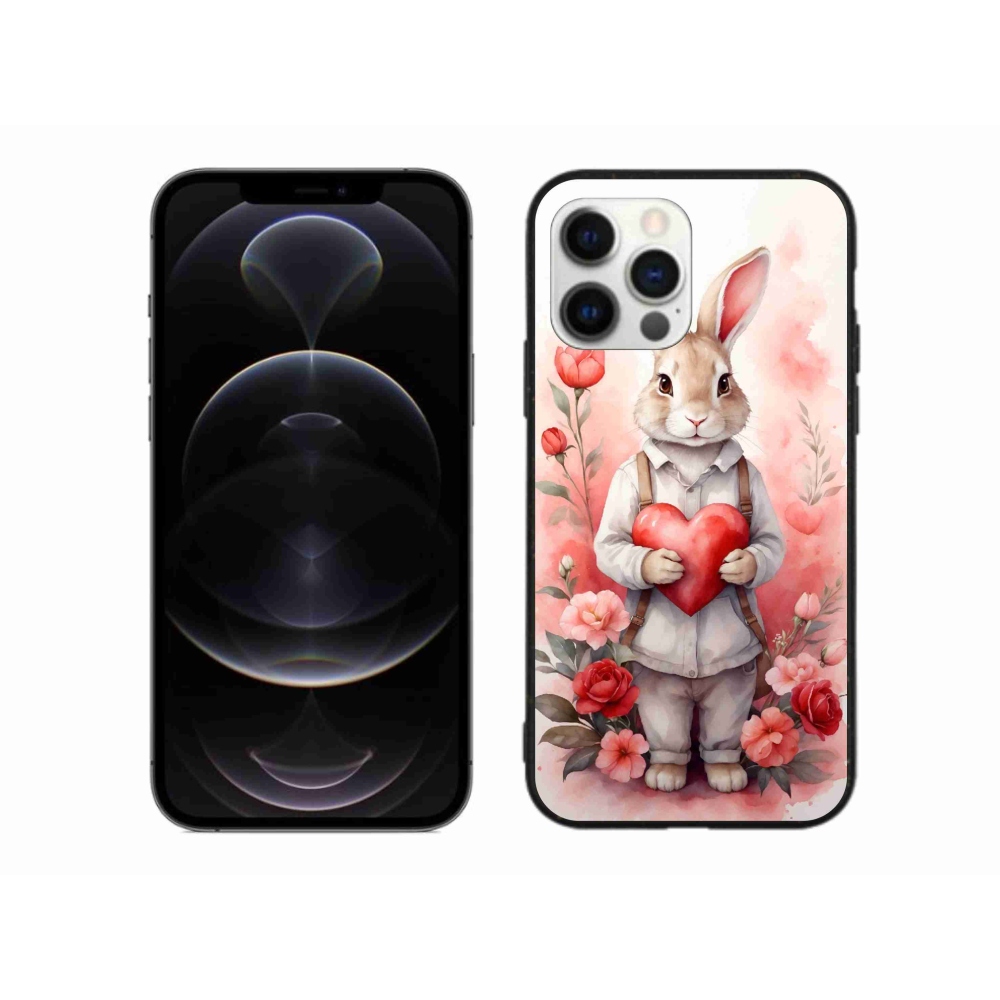 Gél borítás mmCase iPhone 12 Pro Max készülékhez - nyúl szívvel