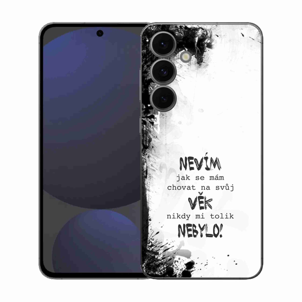 Gél borító mmCase Samsung Galaxy S25 FE - vicces szöveg 14 fehér háttér