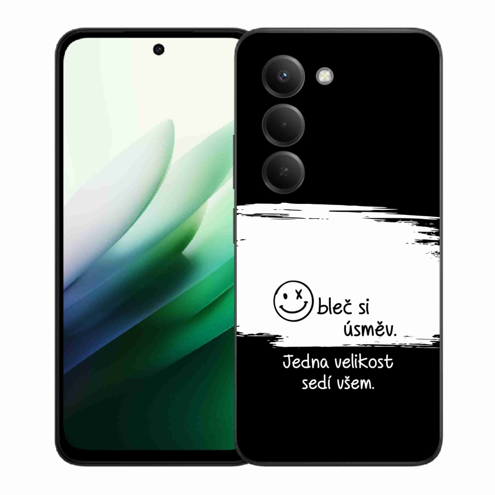 Gél borító mmCase a Xiaomi Redmi 15 5G-hez - vicces szöveg 8 fehér és fekete háttérrel